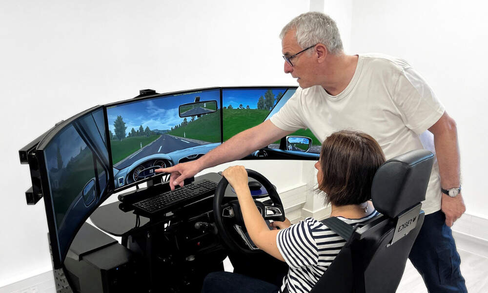 Formateur Enpc-Ediser en formation sur simulateur de conduite